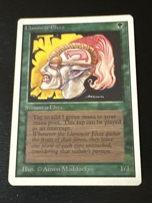 Llanowar Elves X1 Unlimited Ex Cond See Pics English