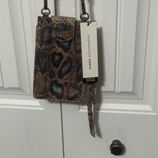 Aimee Kestenberg Leather Crossbody Phone Wallet Snakeskin New