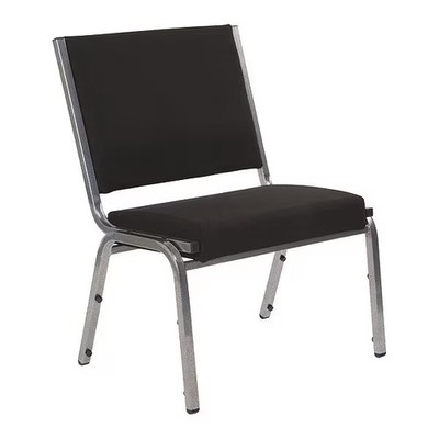 Contemporary Chair Hercules Bar Chair,Slvr Frm,Blk Fbrc, No Arms, 18'' Height,