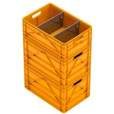 SIDIO Crate Basic Pack - 2 Full-Size 1 Half-Size Heavy Duty Stackable Stora...