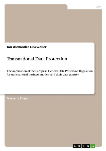 Transnational Data Protection Jan Alexander Linxweiler Taschenbuch Englisch 2021-image