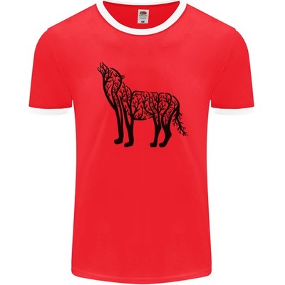 Wolf Tree Animal Ecology Herren Ringer T-Shirt FotL