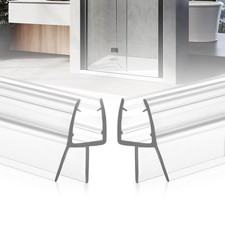Shower Door Bottom Seal, 2-Pack PVC Strips with Sweep 36" Long, for 3/8" 10mm...