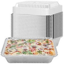 125 Pack 8.5 x 6.3 Inches Disposable Foil Pans, 2.25 lb Aluminum Foil Food Co...