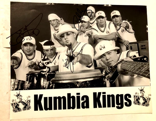 Kumbia Kings Press Promo B/W Photo Three Signatures