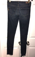 Paige Womens Jeans Sz 24 x 33 Peg Skinny Premium Denim Blue Stretch USA Made