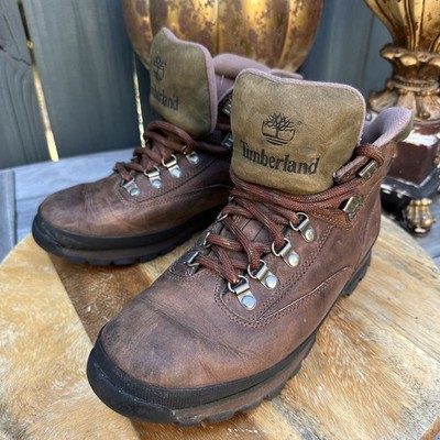 Timberland Boots Mens Size 9 Brown Euro Hiker Leather Hiking Trail 95100
