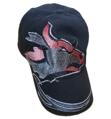 PBR Embroidered Bull Riding Hat Baseball Cap Adult O/S Black Adj Strap Back Nwot