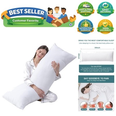 Large Body Pillow Insert- Breathable Full Body Pillow for Side Sleeper - Soft...