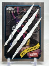 Super Rare 2025 Topps Chrome Ms. Marvel Clawed Chrome SSP /20 #130 MUST SEE 🔥