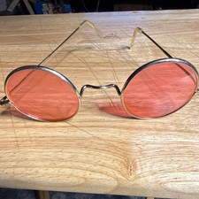 Stylish Round Silver Metal Frame Pink Lens Sunglasses Medium Size Classic Design