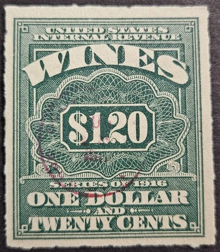 US Stamp Collection - Revenue - Cordial & Wine - Scott # RE49 - Used