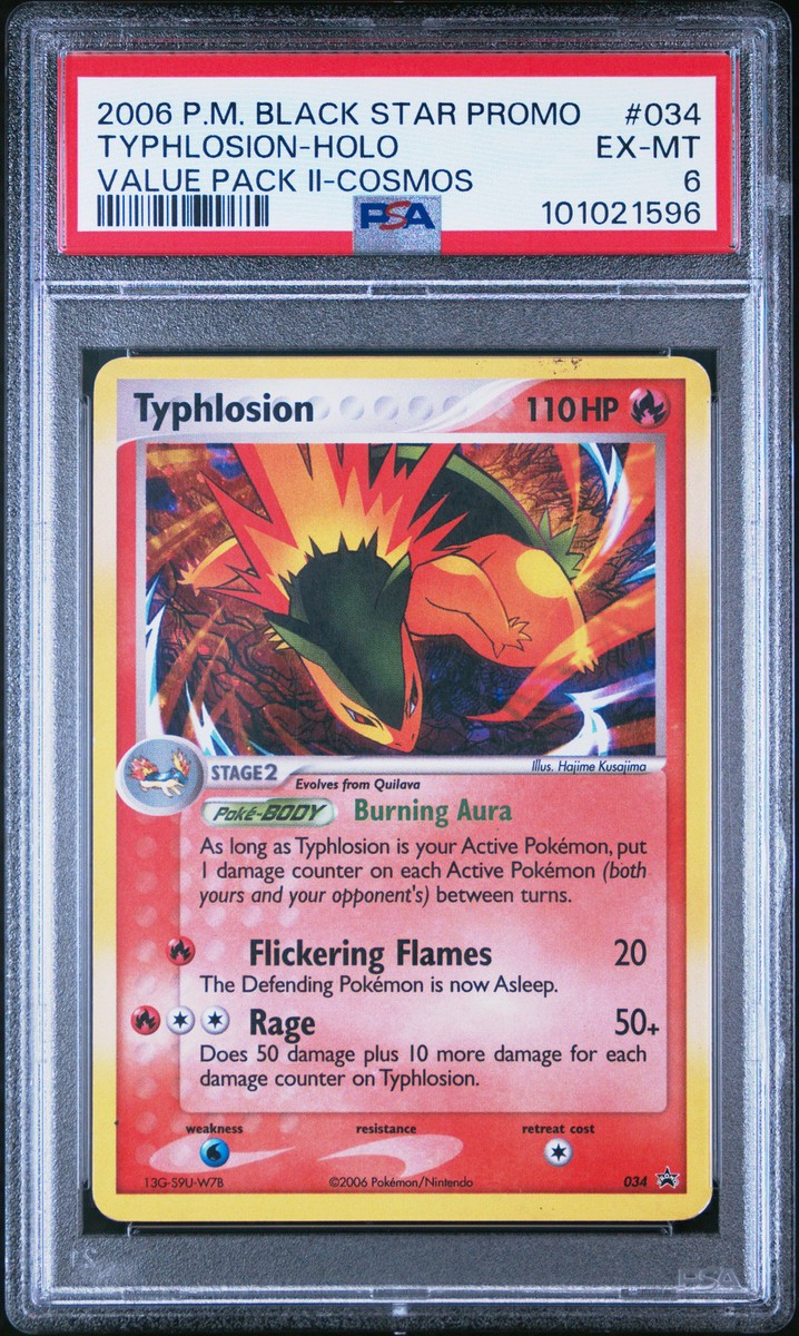PSA 6 Typhlosion Holo Value Pack 2 Cosmos #034 2006 Black Star