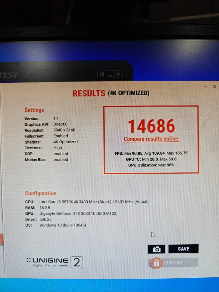 GIGABYTE NVIDIA GeForce RTX 3080 10GB GDDR6X Graphics Card - Image 3 of 4