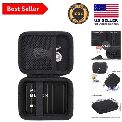 Waterproof Hard Carrying Case for WD P10/P50   Heavy Duty Black EVA Protection