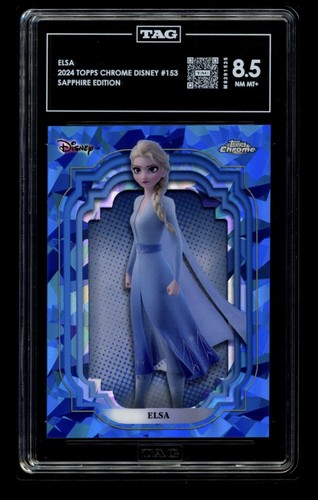2024 Topps Chrome Disney Sapphire Elsa Frozen 153 TAG 8.5