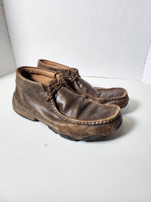 Twisted X The Original MDM0003 Mens 9 Brown Leather Driving Moc Chukka Boot