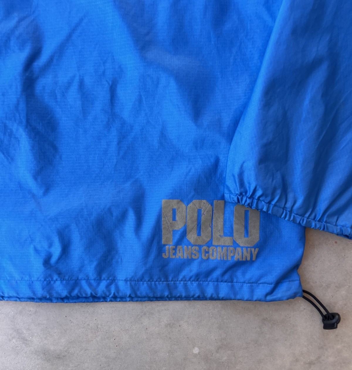 Vintage Polo Jeans Jacket Size Large By Ralph Lauren Windbreaker Blue Hoodie 90s thumbnail 3
