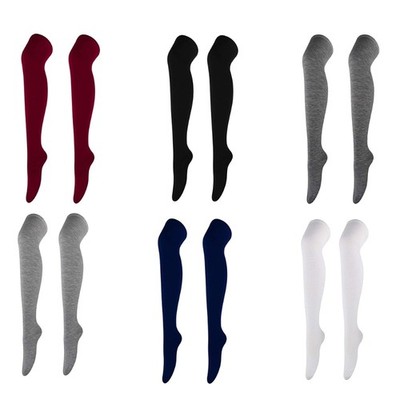Women Dance Thigh High Stockings Solid Color for Extra Long Warm Over Knee Socks