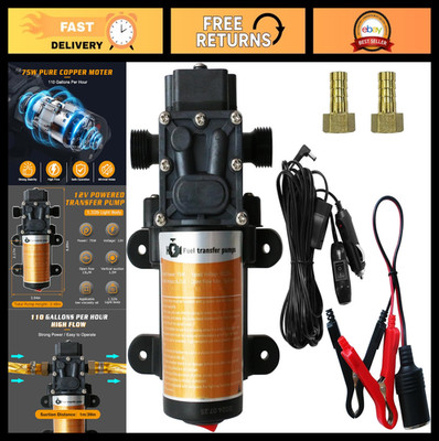 Portable 12V Electric Gasoline Transfer Pump - 110GPH for Vehicles, Boats & Equi