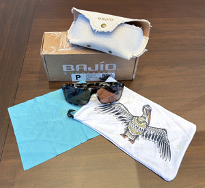 BAJIO SIGS SUNGLASSES - "IVORY ROCK" FRAME, COPPER POLY POLARIZED LENS