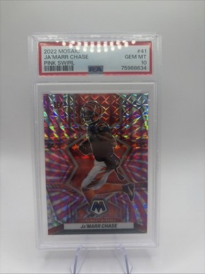 2022 Mosaic - Jamarr Chase Pink Swirl 1/11  Jersey Match PSA 10 Pop 2 - Bengals￼