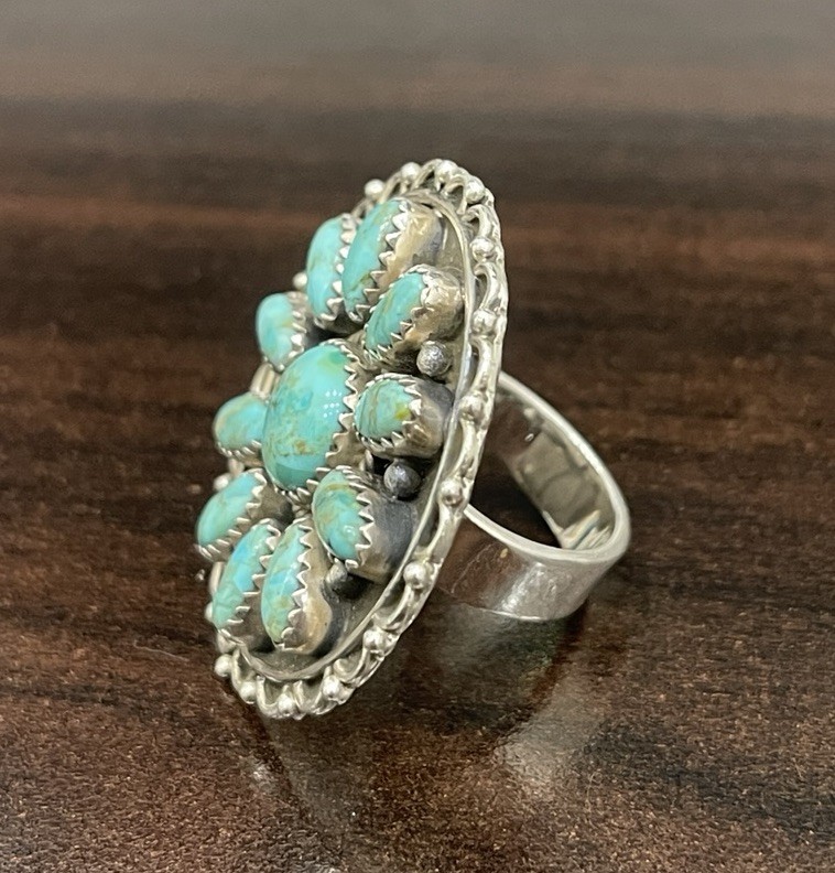 Krush Kandy Turquoise Cluster Ring Native America… - image 3