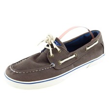 Sperry Top-Sider Youth Boys Shoes Sz 4 M Brown Fabric Boat Shoe