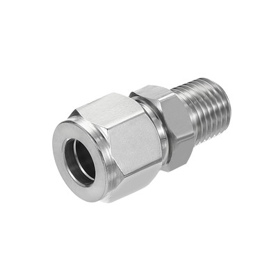 1/4NPT x 10mm Kompressionsrohrverschraubung, Doppelferrule, Gerader Adapter