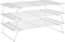 Cooling Rack for Baking 3 Tiers, 16" X 10" Cookie Cooling Wire Rack Stackable Co