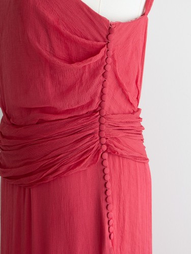 Christian Dior By John Galliano 2000s Watermelon Pink Ruched Silk Dress - Picture 8 of 14