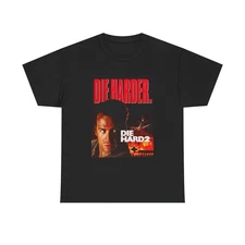 Die Hard Tshirt Vintage Bruce Willis Movie Poster Christmas Unisex Heavy Cotton