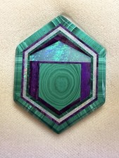 Jim Kaufmann Intarsia Malachite Australian Opal Sugilite 48.80 ct 28x36mm Signed