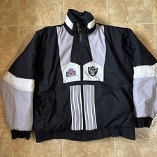 Vintage Oakland Raiders Reversible Jacket Pro Player Puffer Mens Size XL