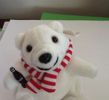 Coca Cola Beanie Polar Bear Red And White Scarf 2001