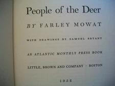 People of the Deer (Farley Mowat, 1952 1st Edition Hardcover)