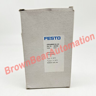 In Stock Newest In Box Original FESTO 163142 CPE18-M1H-5L-1/4 Solenoid Valve #US