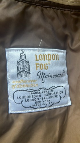 London Fog Men's R Fully Lined Trench Coat Sz 46 Long - Picture 5 of 8