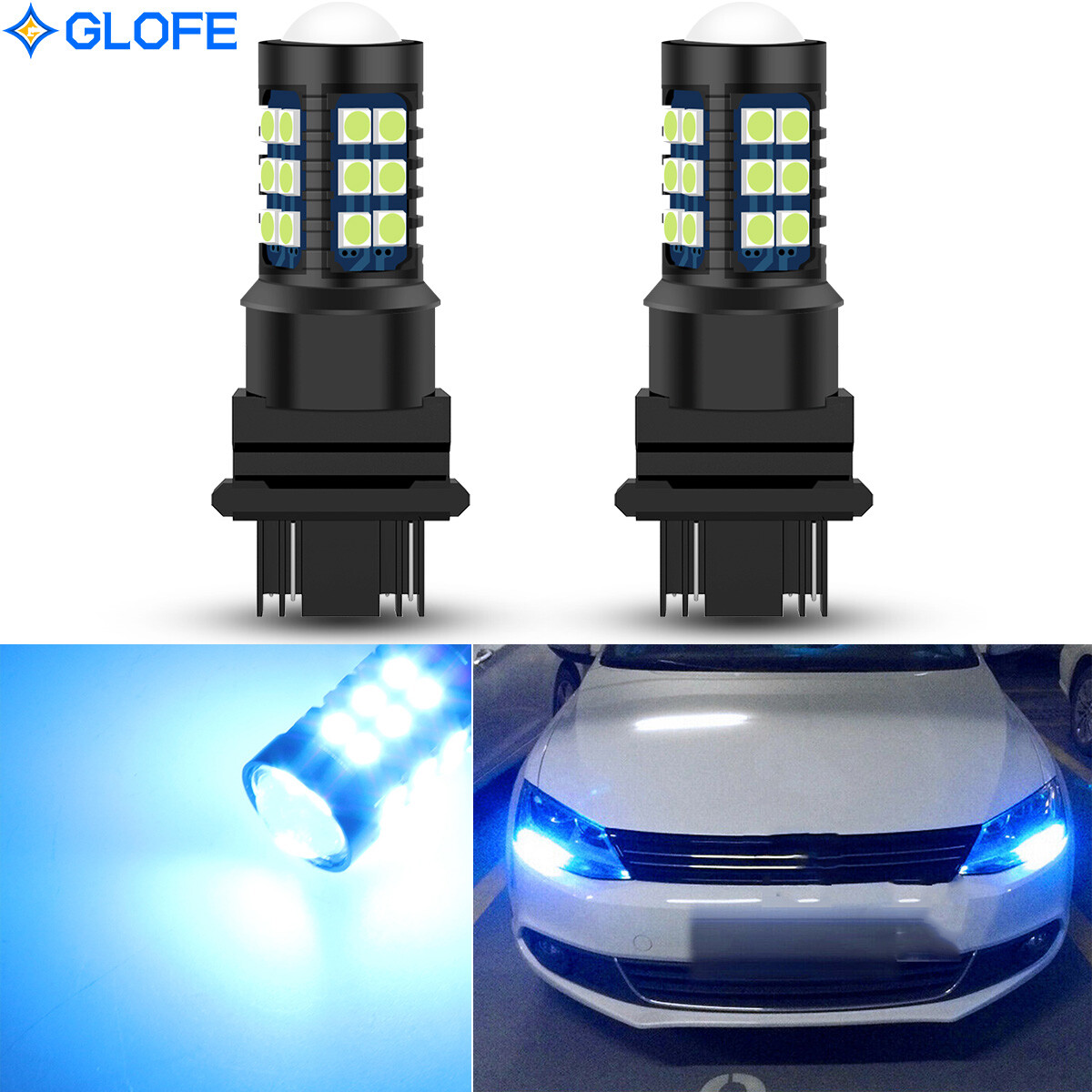 Pilot Automotive 2-Piece Blue LED Turn/Tail Light Bulbs - 15 SMD, CAN Bus