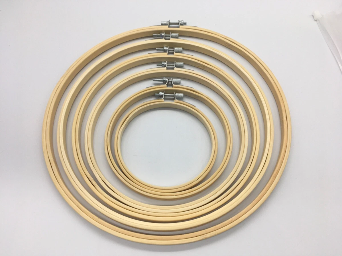 Wooden Embroidery Hoops set of 6 — 10” 8.5” 7.25” 6.25” 4.75” and 3.7”