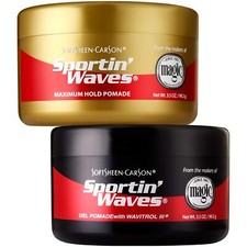 2X Sportin' Waves Gel Pomade Black / Gold bySoft Sheen Carson STRONGER HOLD!!!