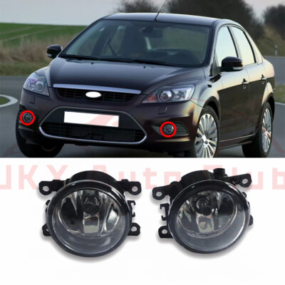 Pair Left & Right Clear Bumper Driving Fog Lights Lamps m For Ford Focus 2009-14