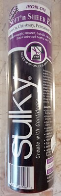 Sulky Soft n Sheer Extra Iron On Cut Away Permanent Stabilizer Medium 8'' x 9 yds