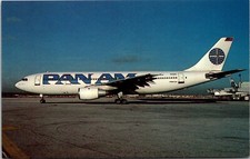 Pan Am Airbus Aircraft A300B4-203 Vintage Postcard AeroGem American