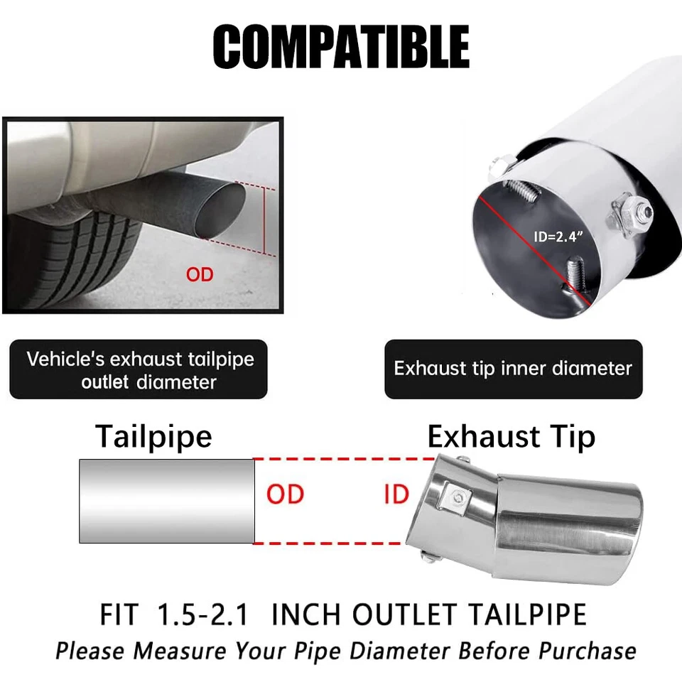 Silenciador curvo punta tubo escape cromo 2" acero inoxidable para Renault Captur Foto 3 de 4