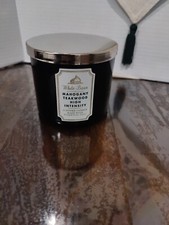 Bath Body Works 3 Wick Candle Mahogany Teakwood High Intensity White Barn