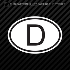D Germany Country Code Oval Sticker Self Adhesive Vinyl German Euro