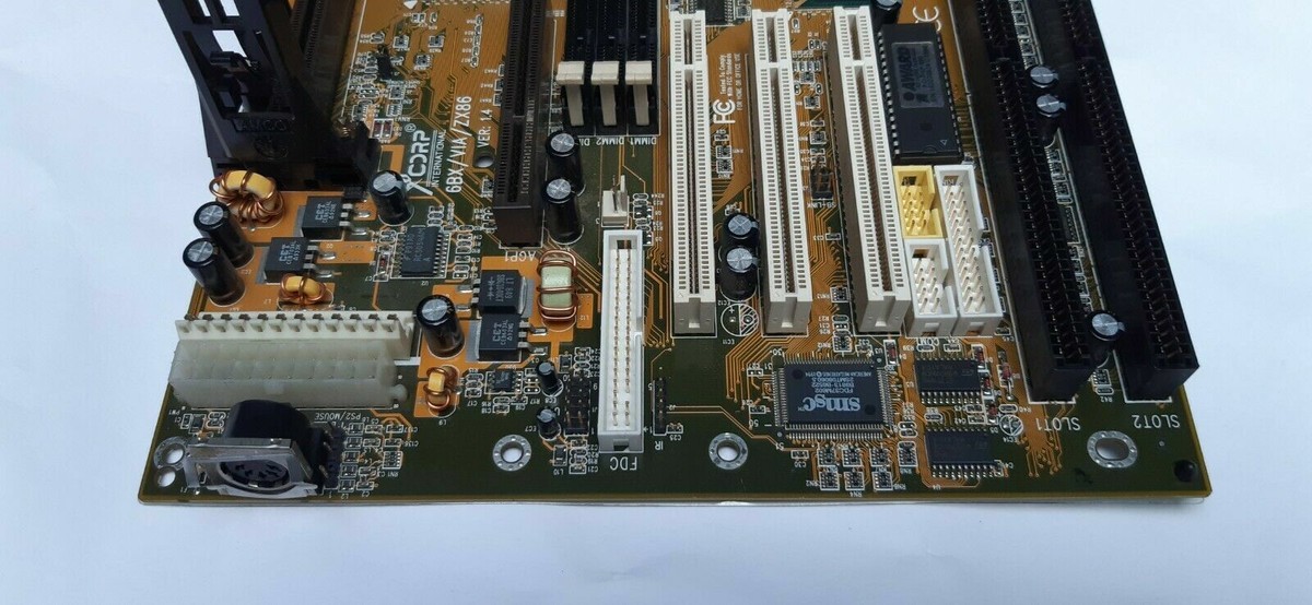 Vintage MB Acorp 6BX/VIA/ZX86 Slot 1 ver 1.4, Celeron 366 Mhz CPU