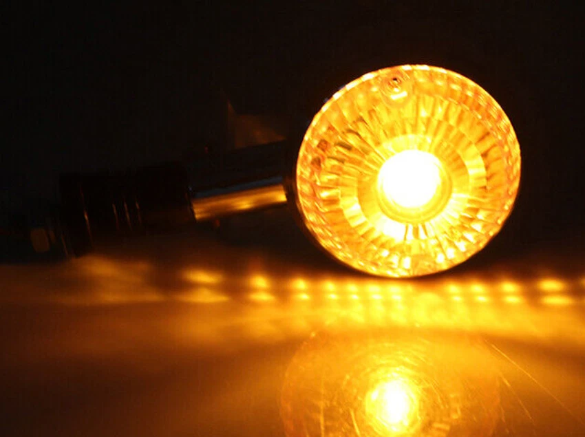 2pcs Turn Signal Indicators Light Blinker For Yamaha Virago 250/535 XV250 Chrome - Image 2 of 4