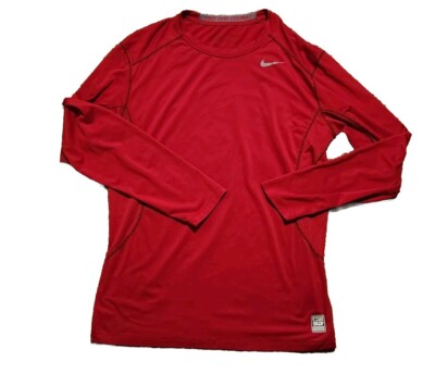 Nike Pro Combat Dri Fit Shirt Mens L Red Camo Fitted Compression